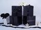 8.7" Square Black Gift Boxes with Lids, 4 Pack – Premium Matte Finish Medium Cardboard Boxes with Ribbons – Luxury Collapsible Gift Packaging for Weddings, Birthdays, Anniversaries & Groom Proposals